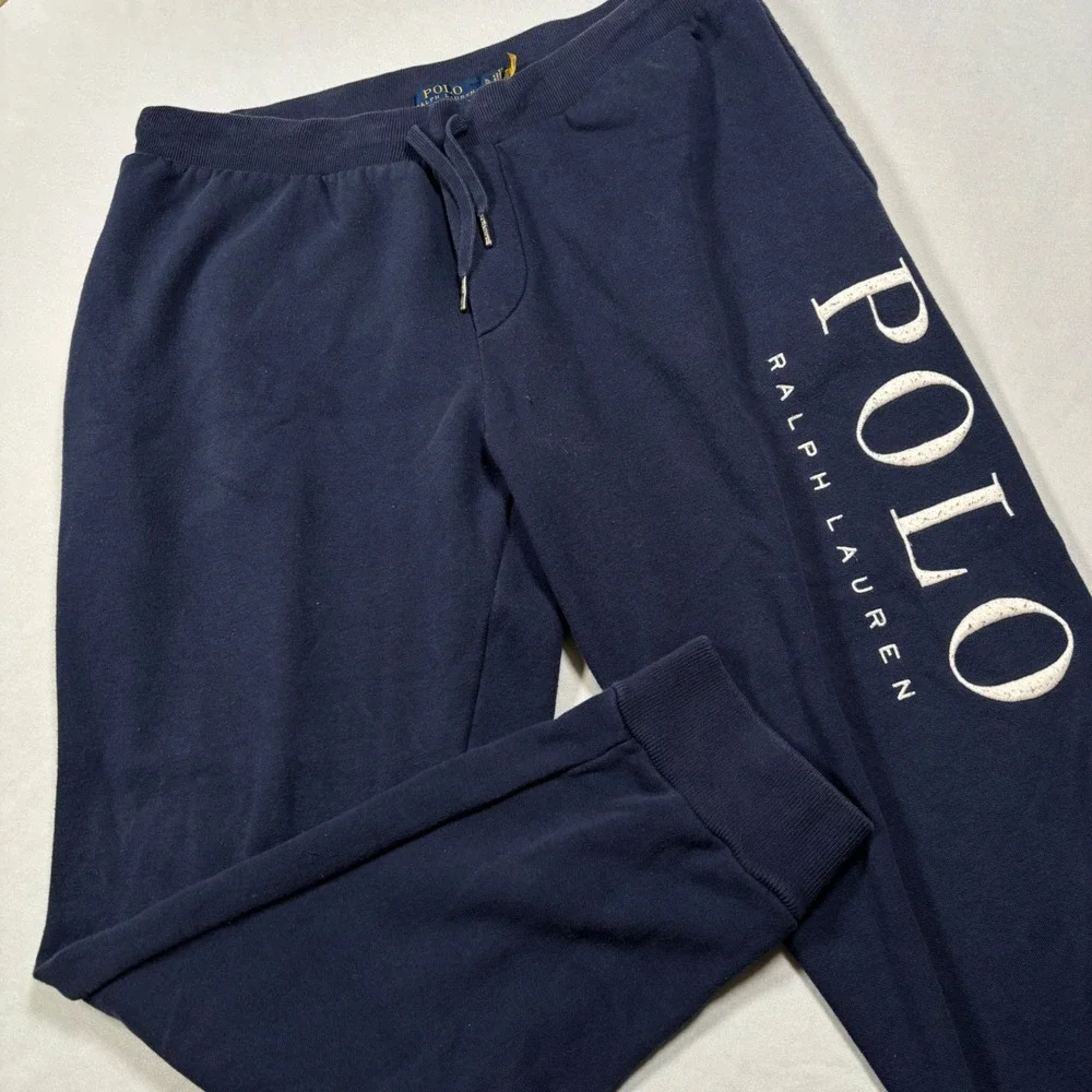 Polo Ralph Lauren Joggers Mens XL Navy Blue Logo Sweatpants Lounge Casual